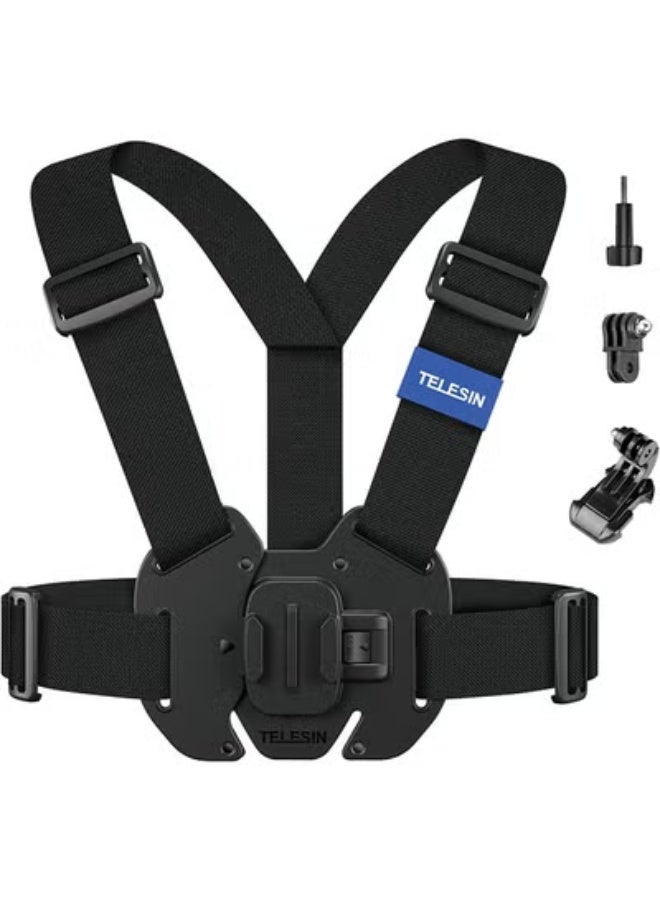 تيليسن حامل على الصدر لكاميرات الحركة، حامل على الصدر متوافق مع GoPro Hero 12,11,10,9,8,7,6,5,4, Hero Session - Image 1